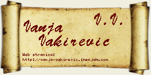 Vanja Vakirević vizit kartica